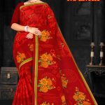 Scarlet Blossom Daily Wear Sari