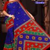 Jay Matarani Checks Royal Blue Symphony Checks & Bandhani Sari