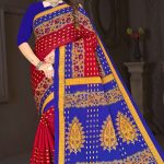 Rocket Rani Crimson Elegance with Golden Accents Sari