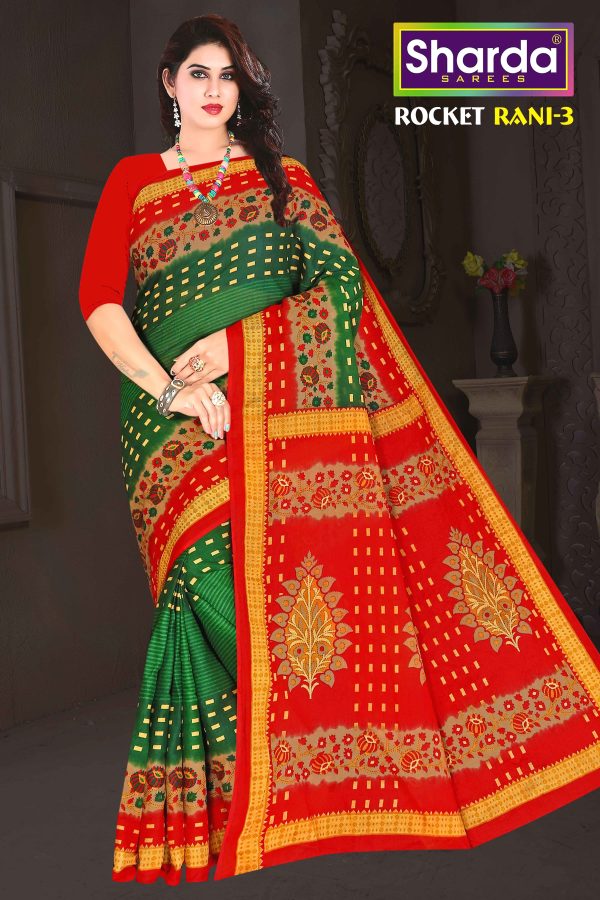 Rocket Rani Golden Leafy Enchantment Sari