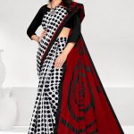 White and Red Saree - Bold Elegance