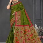 Green Saree with Golden Pallu - Timeless Glamour