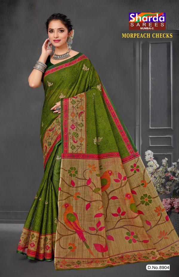 Green Saree with Golden Pallu - Timeless Glamour