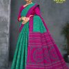 Green Saree with Pink Border - Subtle Elegance