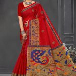 Red Saree with Golden Border - Timeless Glamour