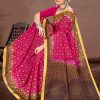 Pink Saree with Golden Print - Ram Rasiya Gadhwal B.P