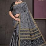 High Street Varli B.P Cotton Saree in Grey and Black with Accent Design