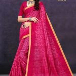 Maharani Pestal Gadhwal Cotton Saree with Pink Color and Luxurious Design