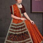 High Street Varli B.P Cotton Saree with Orange and Black Color