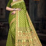 Future Star BP Green and Golden Saree with Elegant Border