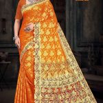 Future Star BP Orange and Golden Saree with Elegant Border