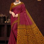 Bangla Street Varli Cotton Saree in Orange & Pink with Accent Design