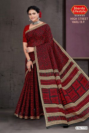 "High Street Varli B.P Cotton Saree Draped Elegantly