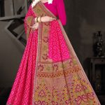 Full View of Bachans Kala Cotton Saree in Pink and Dull Coffee