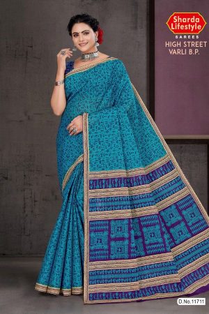 High Street Varli B.P Cotton Saree Draped Elegantly