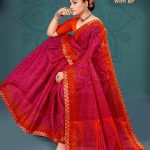 Kamakshi Gadhwal Cotton Saree with Pink and Orange Color and Fabulous Design