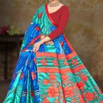 Full View of Super Pashmina Checks Cotton Saree in Bright Colors