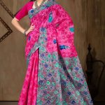 Charming Pink and Grey Balucha Cotton Saree