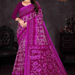 Cute Choice Malai Purple Designer Cotton Saree