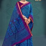 Kamakshi Gadhwal Cotton Saree with Blue and Purple Color and Fabulous Design