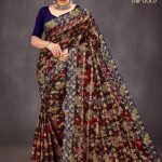 Dhamake Dar Gold Cotton Saree Draped Elegantly