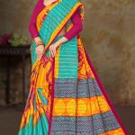 Full View of Super Pashmina Checks Cotton Saree with Multiple Shades