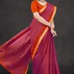 Aashiq Gadhwal Cotton Saree in Pink and Red with Fashionable Design