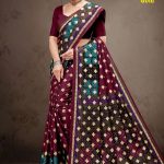 New Italian Gold Cotton Saree with Luxurious Design