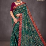 Dhamake Dar Gold Cotton Saree Draped Elegantly