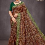 Dhamake Dar Gold Cotton Saree Draped Elegantly