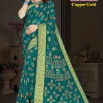 Bol Bachan Copper Gold Blue Saree