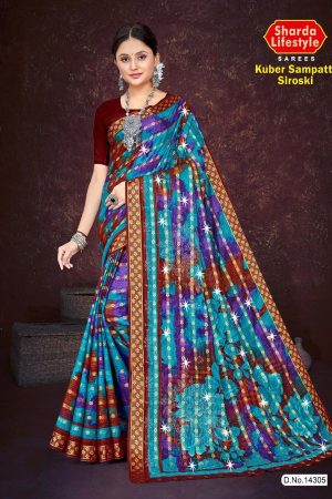 Kuber Sampatti Siroski Cotton Saree Draped Elegantly