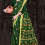 Sivakasi Border Green Cotton Saree draped elegantly