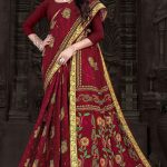 Sivakasi Border Maroon Cotton Saree draped elegantly