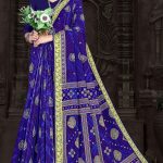 Sivakasi Border Blue Cotton Saree draped elegantly