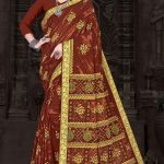 Sivakasi Border Maroon Cotton Saree draped elegantly