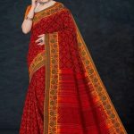 Khir Sagar Cotton Saree with Red and Orange Color