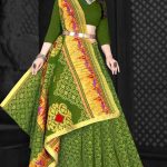 Desert Safari Dark Green Cotton Saree draped elegantly