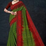 Khir Sagar Cotton Saree with Red and Green Color