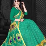 Desert Safari Livery Green Cotton Saree draped elegantly