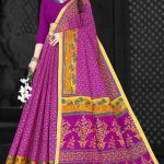 Desert Safari Royal Purple Cotton Saree draped elegantly