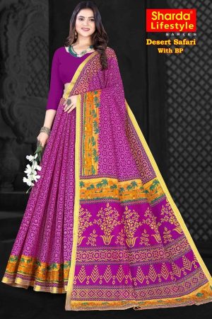 Desert Safari Royal Purple Cotton Saree draped elegantly