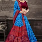 Pencil Guruji Blue Cotton Saree draped elegantly