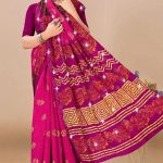 Jay Shree Ram Siroski saree in pink and cream with charming design