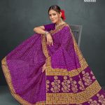 Heena Malai Cotton Saree in Purple and Cream Color with Luxury Design