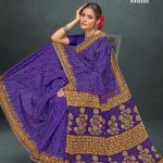 Heena Malai Cotton Saree in Purple and Cream Color with Luxury Design