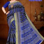 MAHA RUDRAKSH Cotton Saree in Dark Blue and Black with Authentic Design