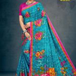 Lotus Garden with BP Cotton Saree in Water Blue and Pink with Simple and Rich Design