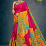 Lotus Garden with BP Cotton Saree in Pink and Orange with Simple and Rich Design