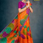 Lotus Garden with BP Cotton Saree in Orange and Magenta with Simple and Rich Design